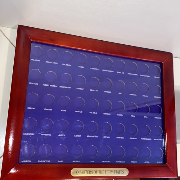 Vintage State Quarter Display Case Wooden/Plastic Picture Frame - Picture 5 of 6
